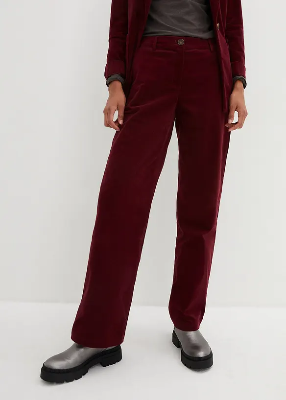 Corduroy broek in Marlene Dietrich stijl van biologisch katoen, bonprix