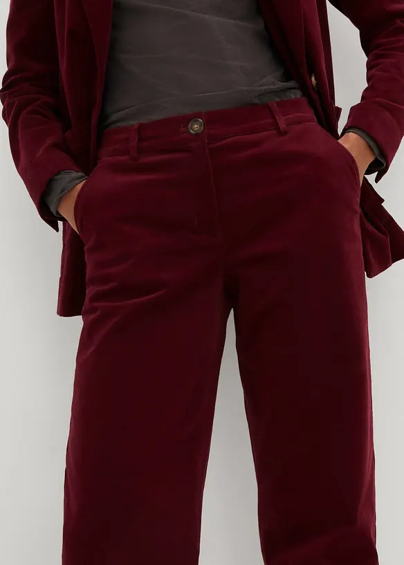 Corduroy broek in Marlene Dietrich stijl van biologisch katoen, bonprix