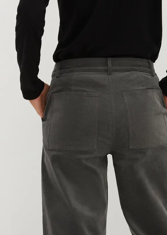 Corduroy broek in Marlene Dietrich stijl van biologisch katoen, bonprix