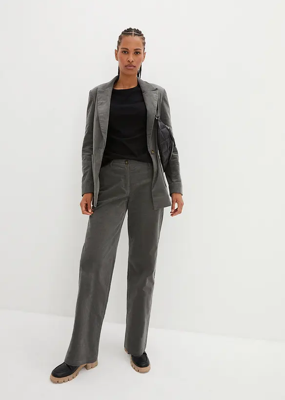 Corduroy broek in Marlene Dietrich stijl van biologisch katoen, bonprix