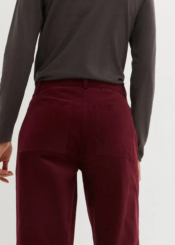 Corduroy broek in Marlene Dietrich stijl van biologisch katoen, bonprix