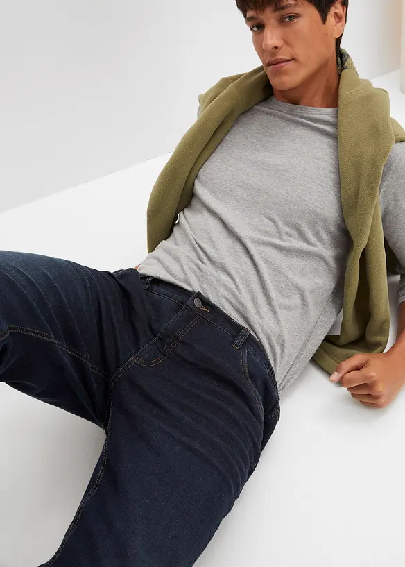 Relaxed fit stretch thermojeans met comfortband, straight, bonprix