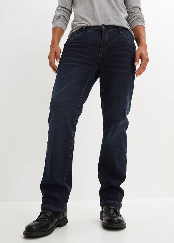 Relaxed fit stretch thermojeans met comfortband, straight, bonprix