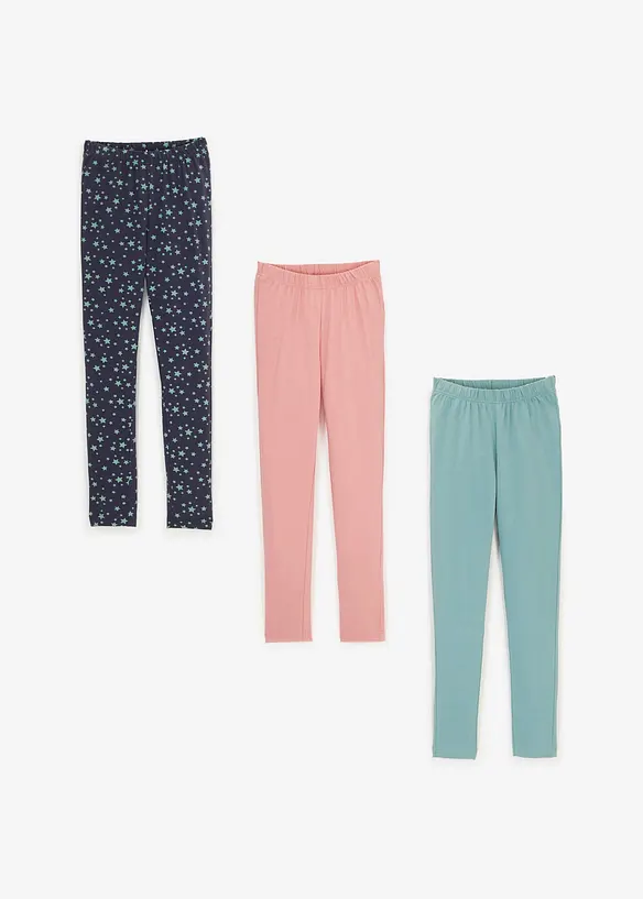 Legging van elastisch biologisch katoen (set van 3), bonprix
