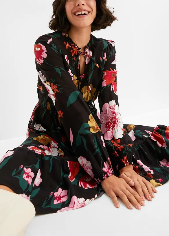 Midi jurk van soepele viscose, bonprix