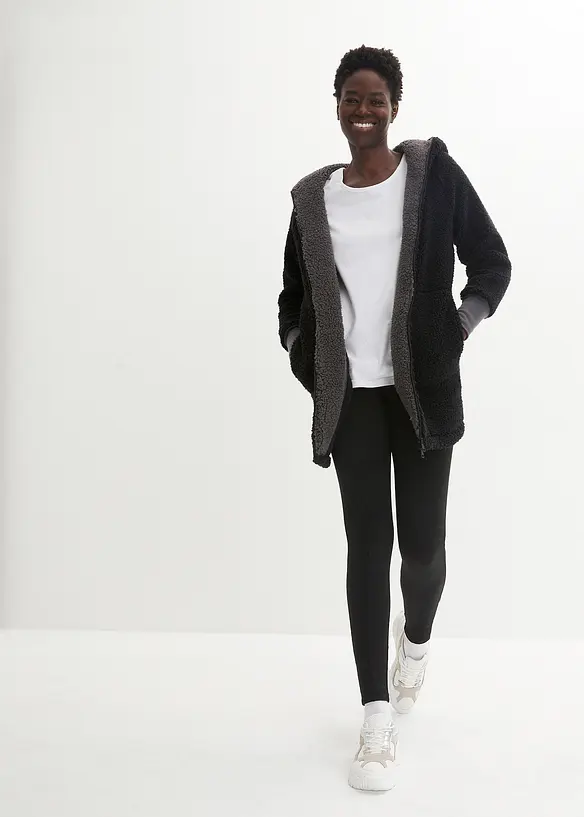 Teddy fleece vest, oversized, bonprix