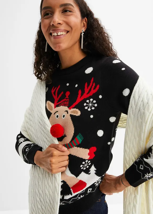 Kersttrui met ronde hals, bonprix