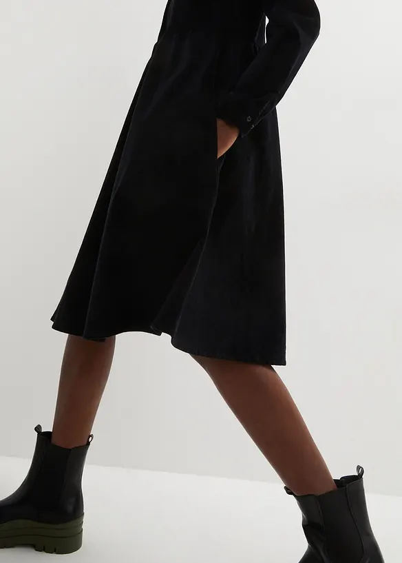 Midi jurk van katoen-corduroy, bonprix