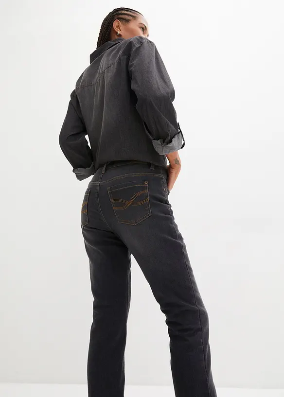 Thermo bootcut jeans, high waist, bonprix