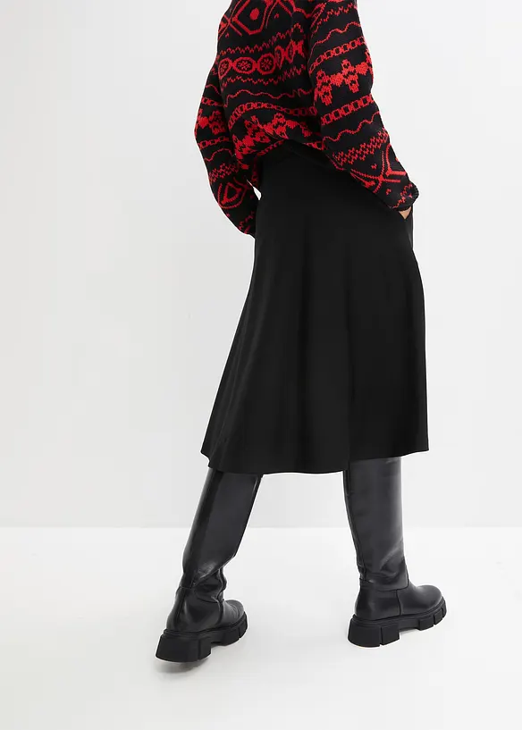 Midi rok van viscoseblend, knielengte, bonprix