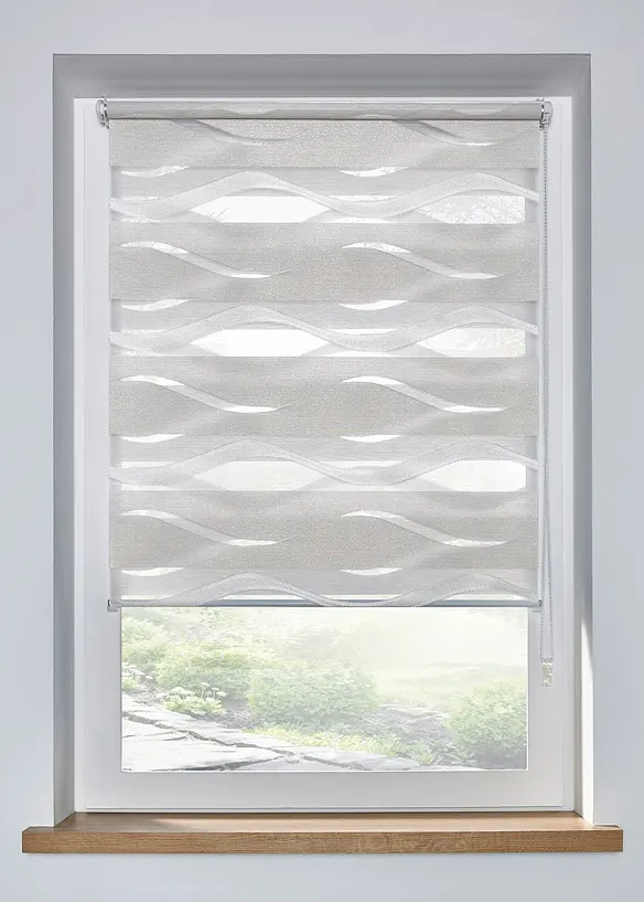 Duo rolgordijn van jacquard, tweekleurig, bonprix