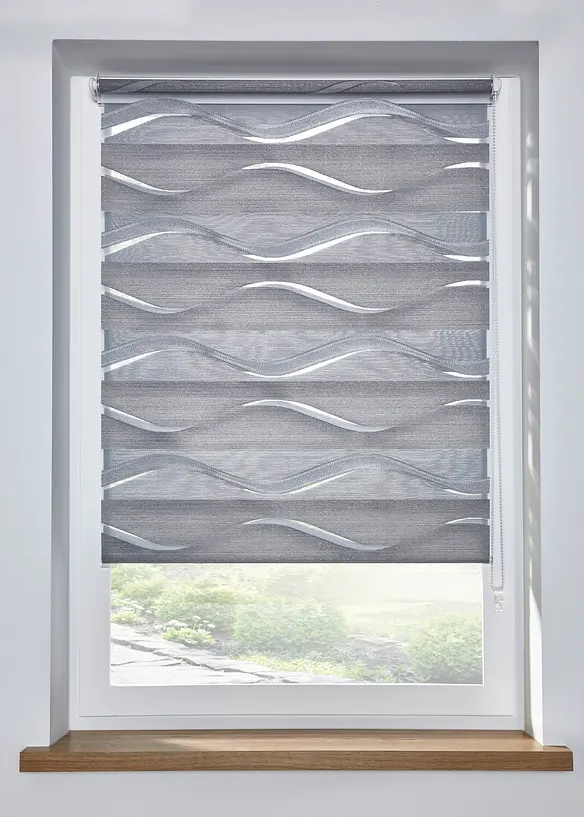 Duo rolgordijn van jacquard, tweekleurig, bonprix