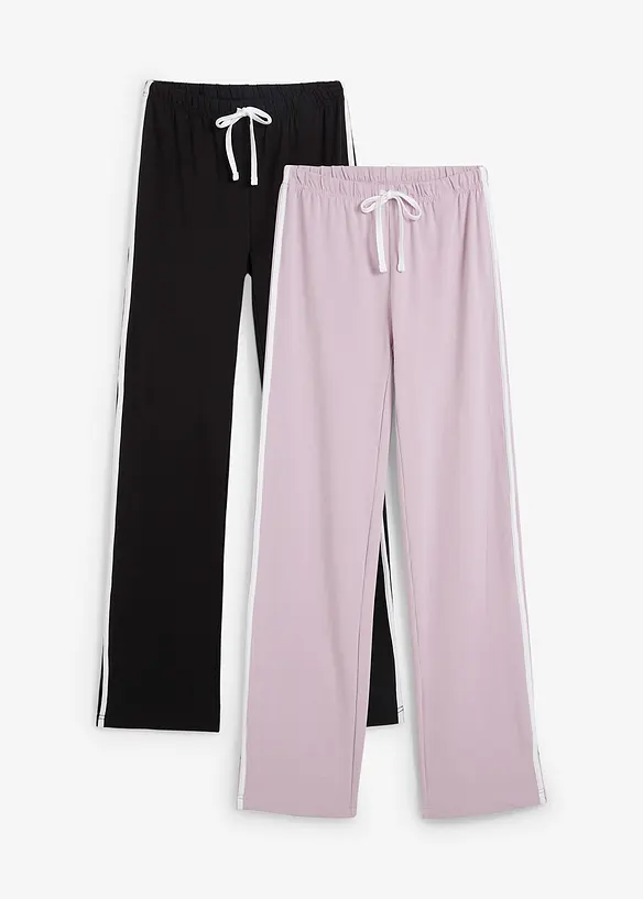 Jersey broek van katoen met stretch (set van 2), bonprix