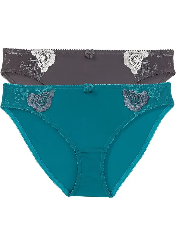 Slip met borduursel (set van 2), bonprix