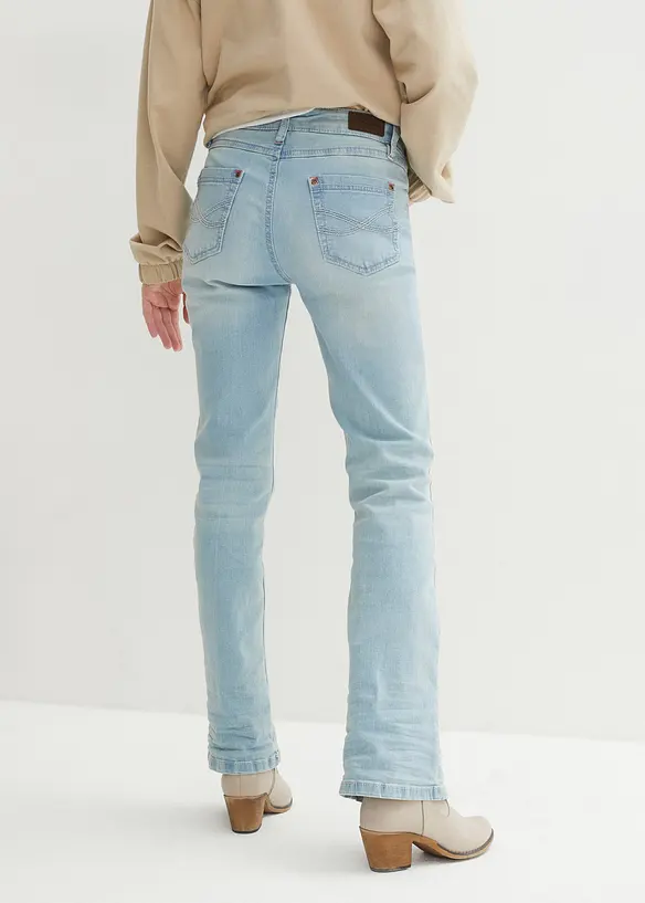 Bootcut stretch jeans, mid waist, bonprix