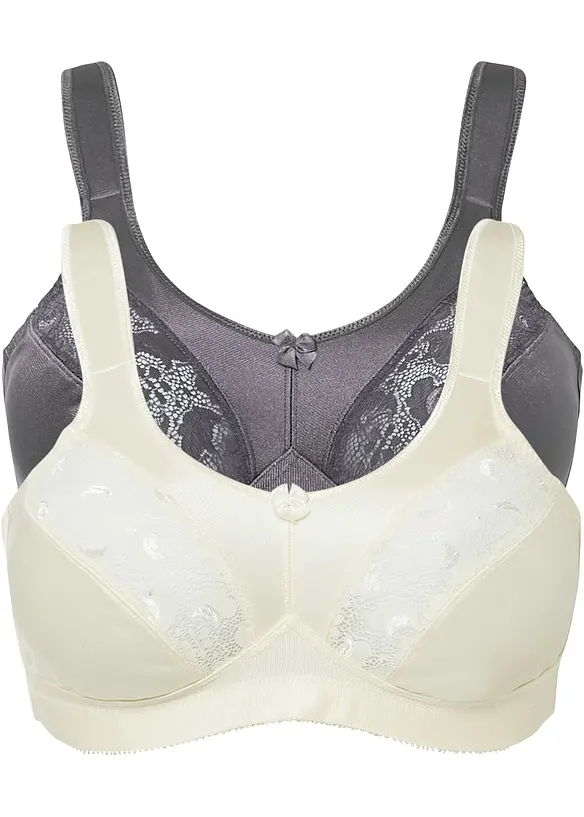 Steun bh zonder beugels met gewatteerde bandjes (set van 2), bonprix