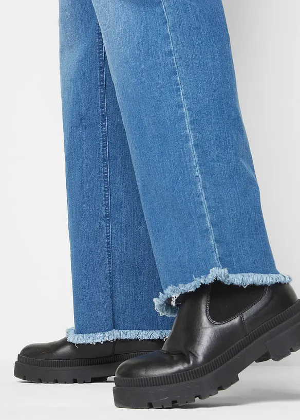 Wide leg stretch jeans high waist, bonprix
