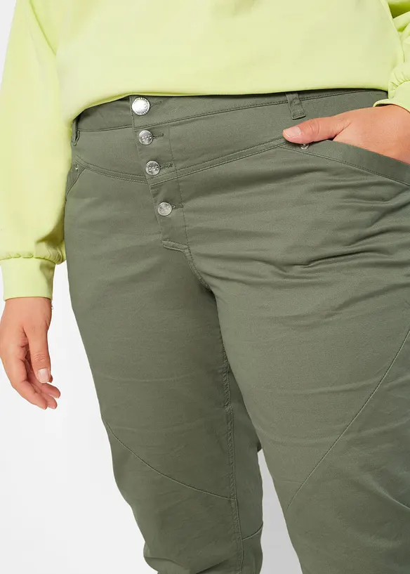 Stretch broek in crashed look, bonprix