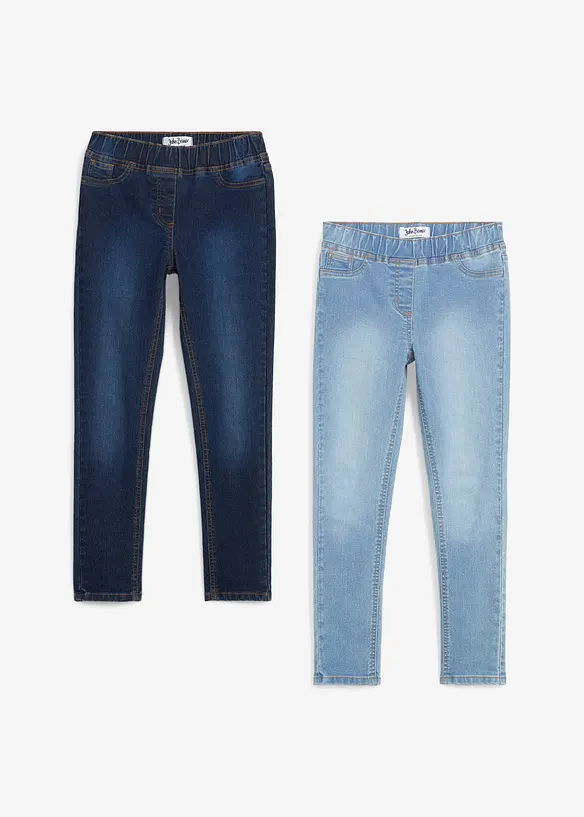 Jegging met mid waist (set van 2), bonprix