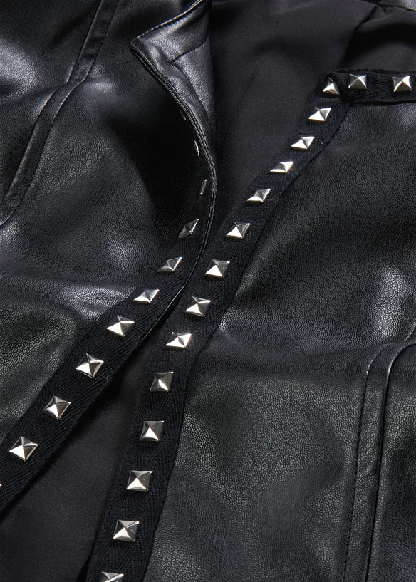 Imitatieleren blazer met studs, bonprix