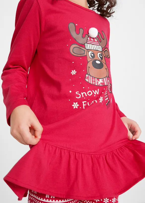 Meisjes kerstshirt en legging (2-dlg. set), bonprix
