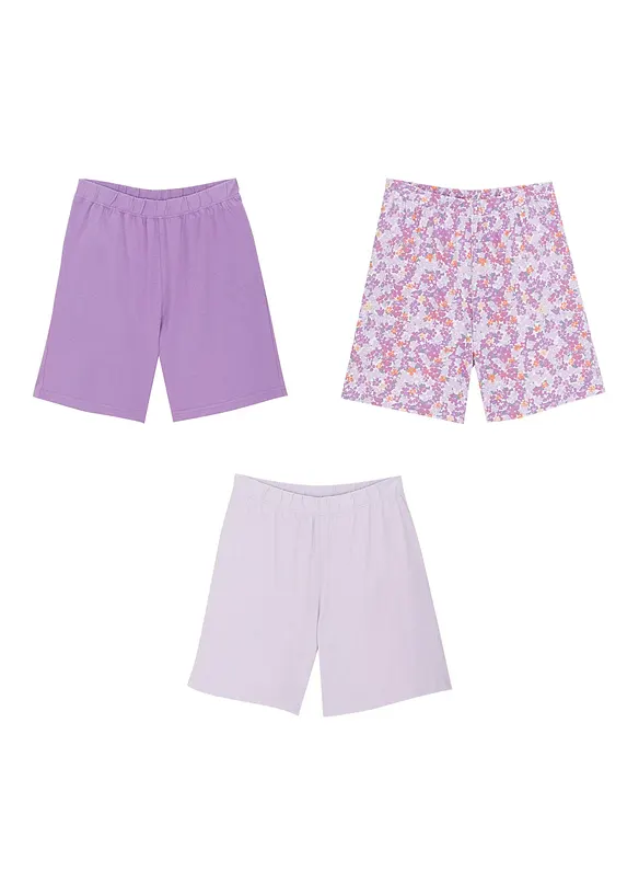 Meisjes short (set van 3) van biologisch katoen, bonprix
