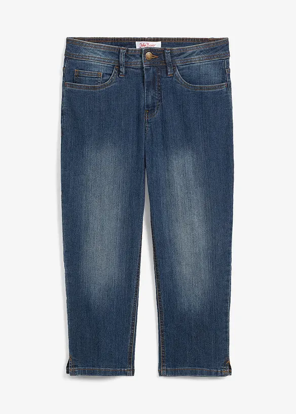 Slim fit jeans met mid waist, cropped, bonprix