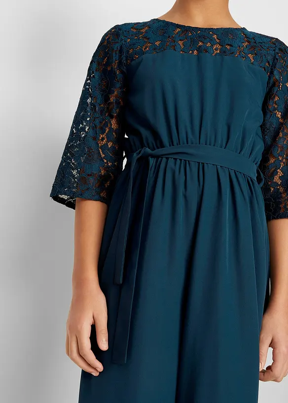 Meisjes jumpsuit met kant, bonprix
