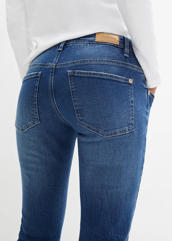 Mid waist stretch jeans, bootcut, bonprix