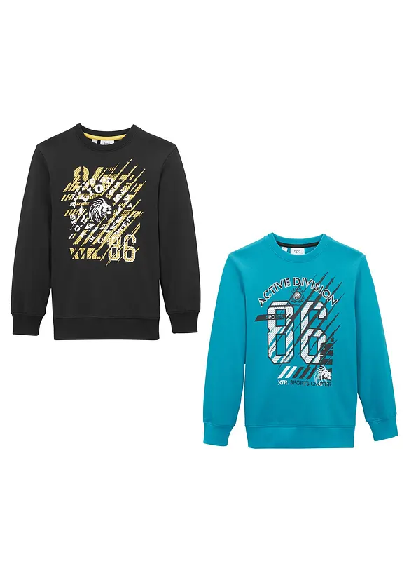 Jongens sweater (set van 2) van biologisch katoen, bonprix