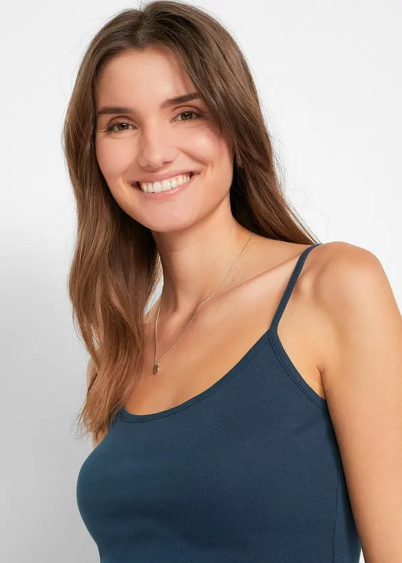 Spaghetti top van katoen (set van 3), bonprix