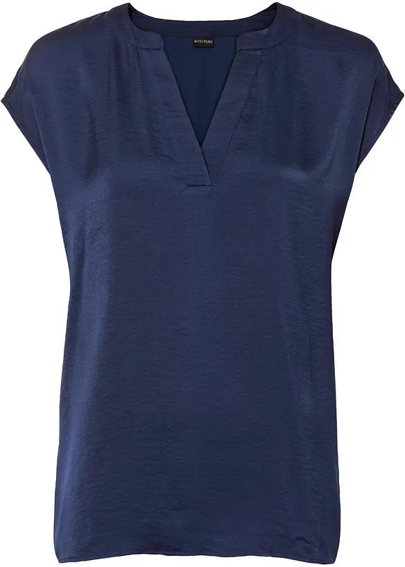 Blouse van soepel satijn met oversized schouders, bonprix