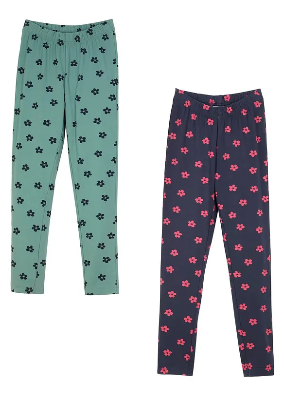 Meisjes legging met biologisch katoen (set van 2), bonprix