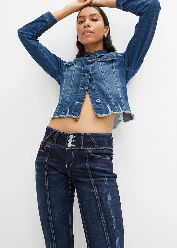 Bootcut jeans mid waist, stretch, bonprix