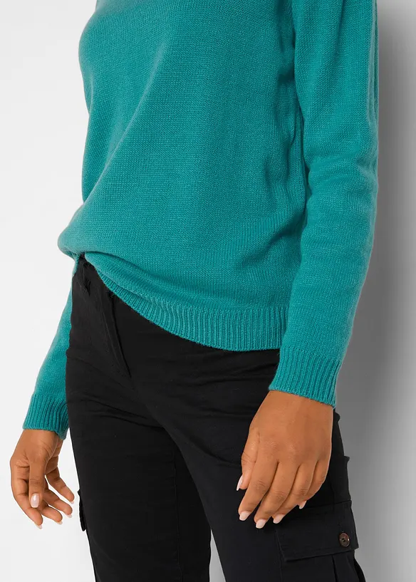 Gebreide trui met ronde hals, bonprix
