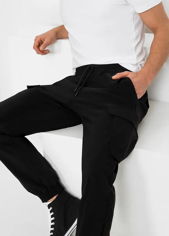 Regular fit stretch instapbroek met cargozakken, straight, bonprix