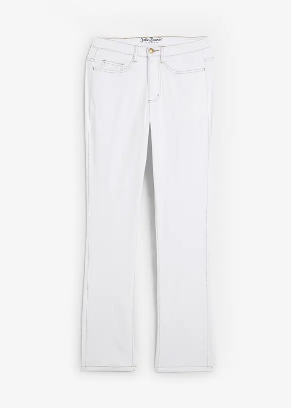Stretch jeans mid waist, straight, bonprix
