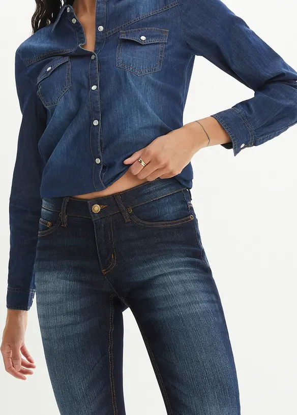 Skinny stretch jeans mid waist, bonprix