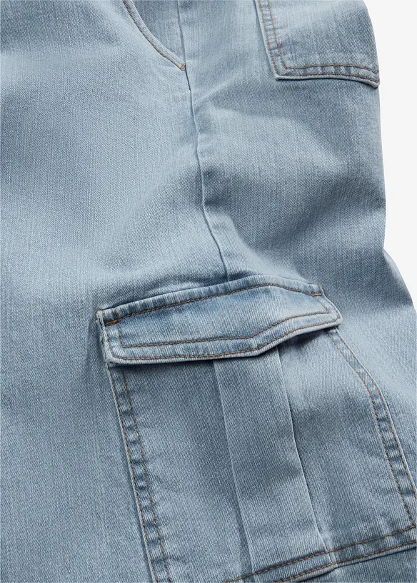Cargo jeans mid waist, wid leg, bonprix