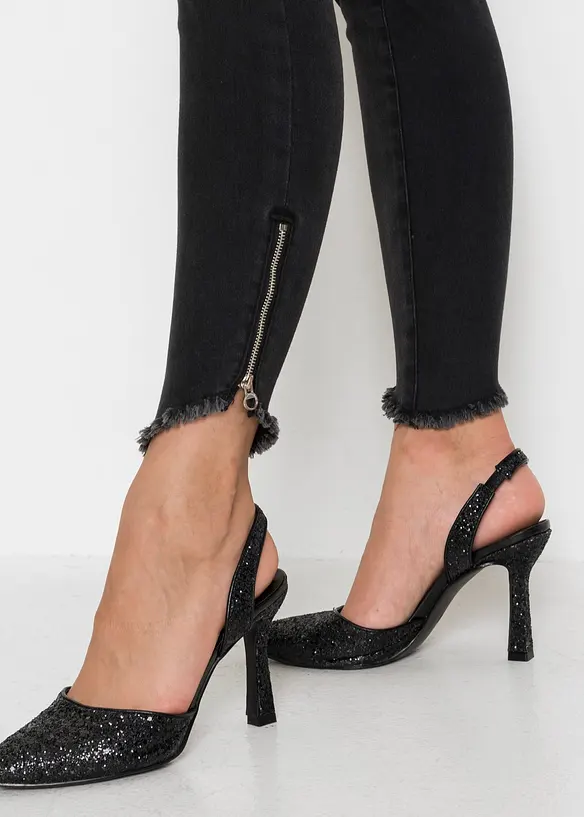 Skinny stretch jeans, mid waist, bonprix
