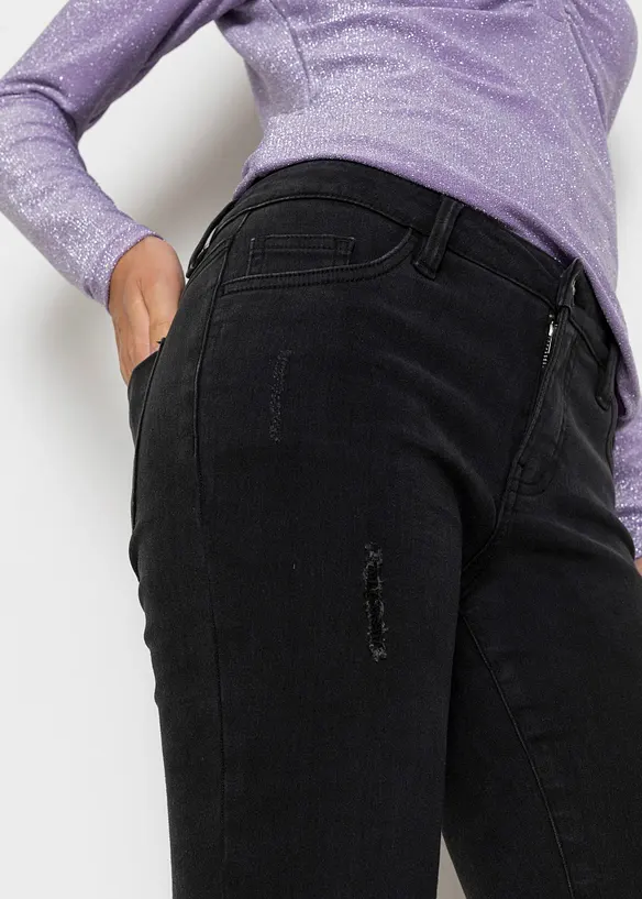 Skinny stretch jeans, mid waist, bonprix