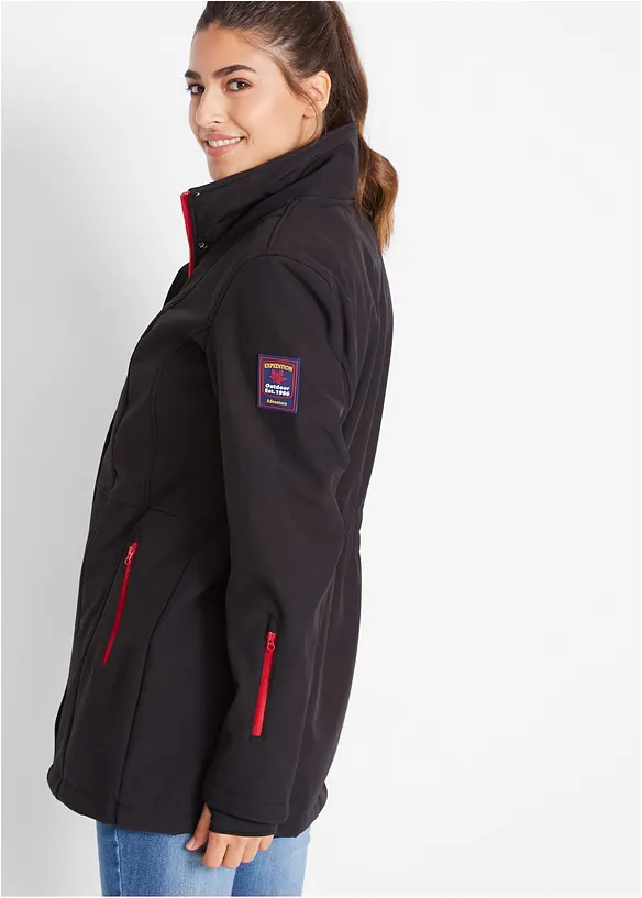 Lange stretch softshell jack, waterafstotend, bonprix
