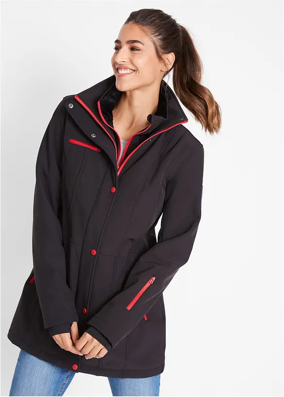 Lange stretch softshell jack, waterafstotend, bonprix