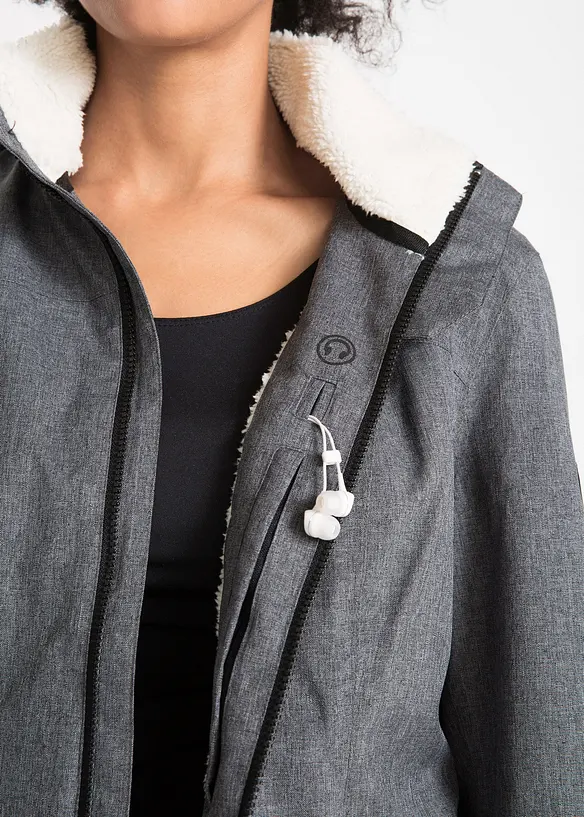 Outdoor jas met teddyfleece, waterdicht, bonprix