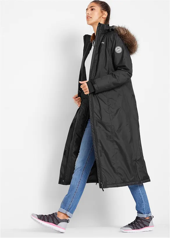 Lange outdoor jas met imitatiebont, waterdicht, bonprix