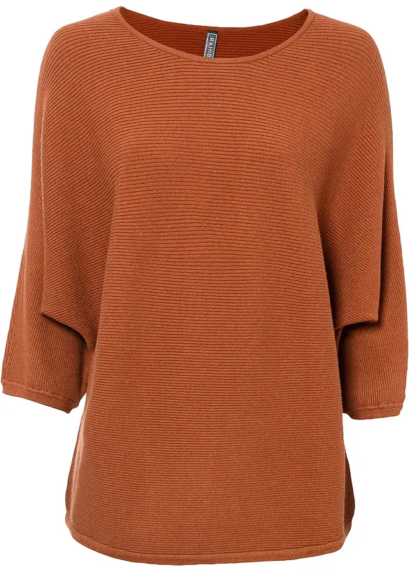 Geribde oversized trui in een viscosemix, bonprix