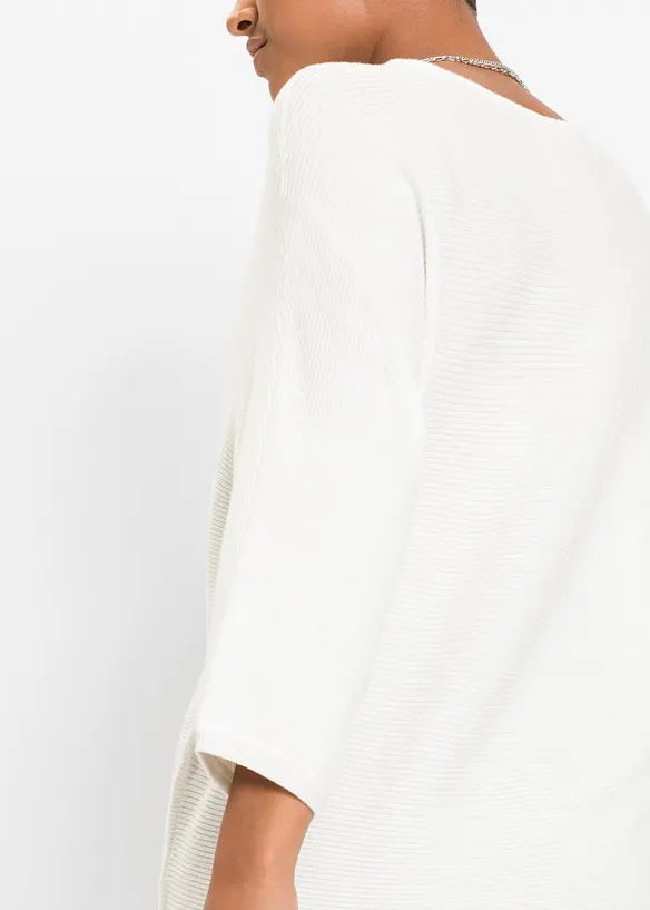 Geribde oversized trui in een viscosemix, bonprix