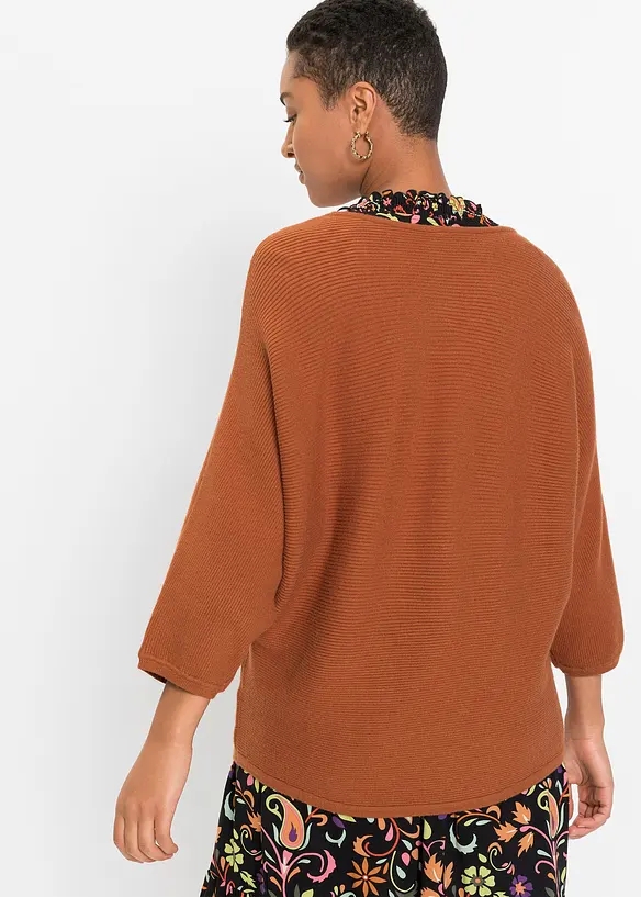 Geribde oversized trui in een viscosemix, bonprix