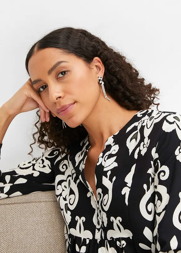 Gedessineerde tuniekjurk van soepele viscose, bonprix