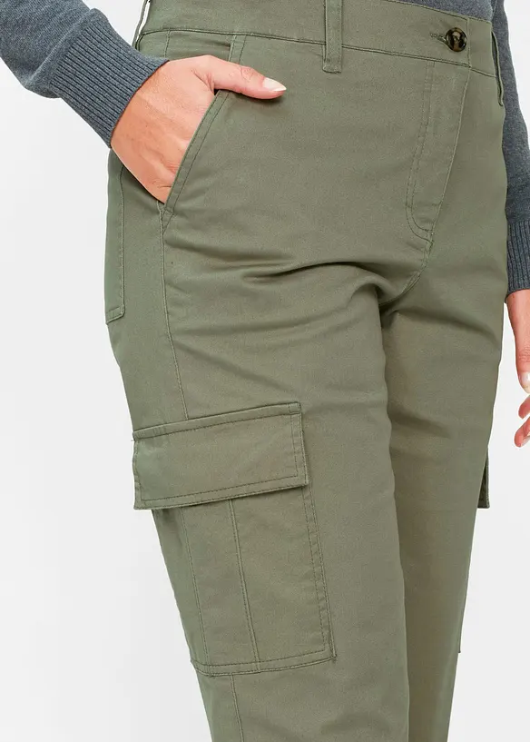 Cargo broek met stretch van katoen, bonprix